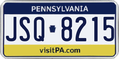 PA license plate JSQ8215