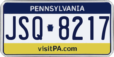 PA license plate JSQ8217