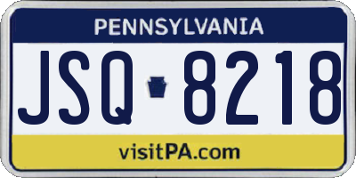 PA license plate JSQ8218