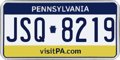 PA license plate JSQ8219