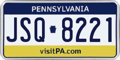 PA license plate JSQ8221