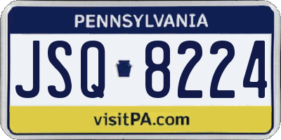 PA license plate JSQ8224