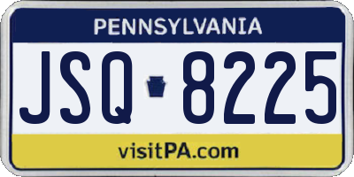 PA license plate JSQ8225