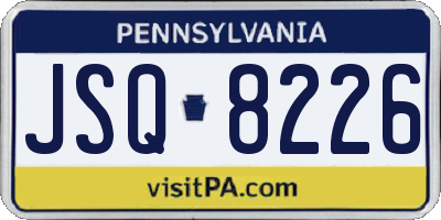 PA license plate JSQ8226