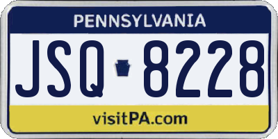 PA license plate JSQ8228