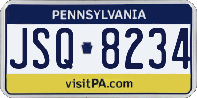 PA license plate JSQ8234