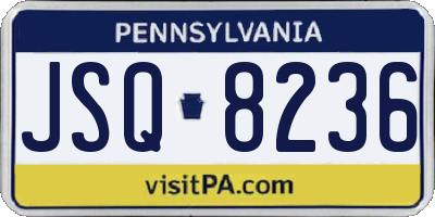 PA license plate JSQ8236