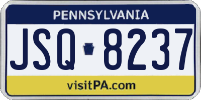 PA license plate JSQ8237