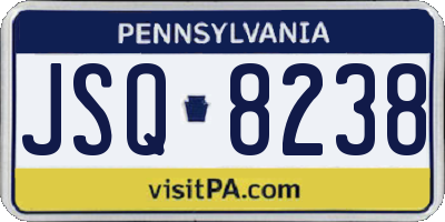 PA license plate JSQ8238