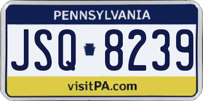 PA license plate JSQ8239