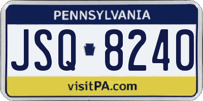 PA license plate JSQ8240