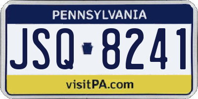 PA license plate JSQ8241