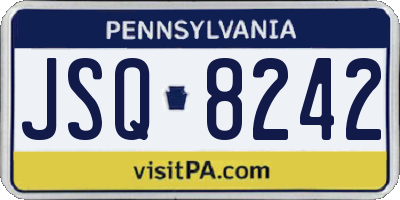PA license plate JSQ8242