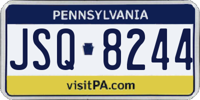 PA license plate JSQ8244