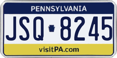 PA license plate JSQ8245