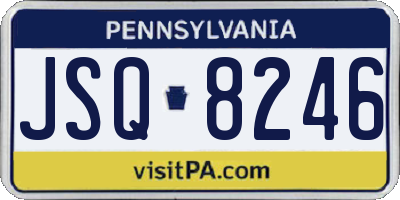 PA license plate JSQ8246