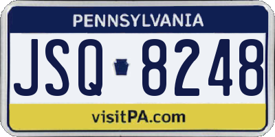 PA license plate JSQ8248