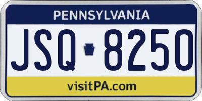 PA license plate JSQ8250