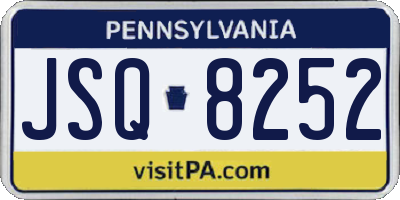 PA license plate JSQ8252