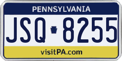 PA license plate JSQ8255