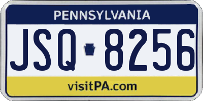PA license plate JSQ8256