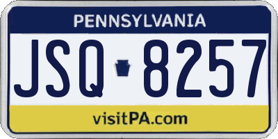 PA license plate JSQ8257