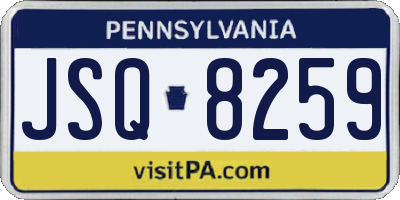 PA license plate JSQ8259