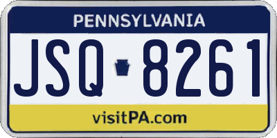 PA license plate JSQ8261