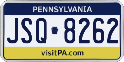 PA license plate JSQ8262