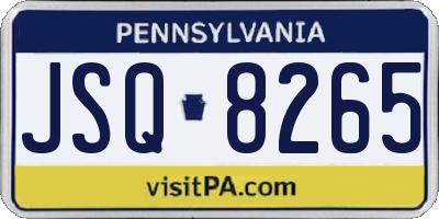 PA license plate JSQ8265