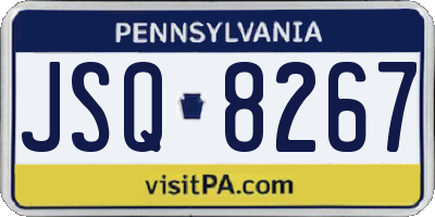 PA license plate JSQ8267
