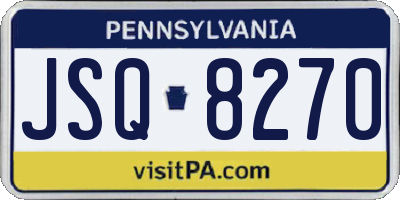 PA license plate JSQ8270