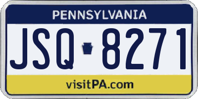 PA license plate JSQ8271