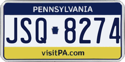 PA license plate JSQ8274