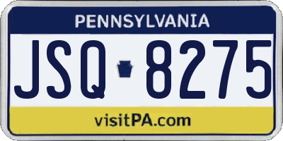 PA license plate JSQ8275