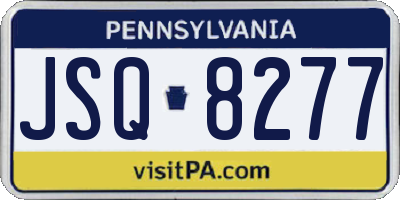 PA license plate JSQ8277