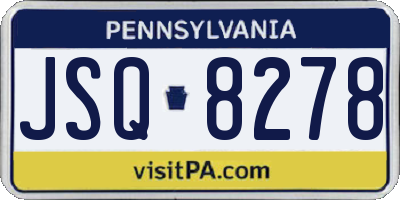 PA license plate JSQ8278