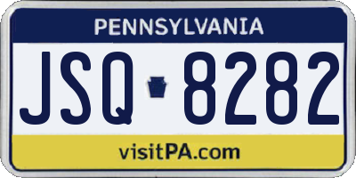 PA license plate JSQ8282