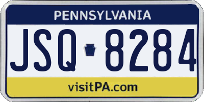 PA license plate JSQ8284