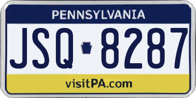 PA license plate JSQ8287
