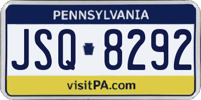 PA license plate JSQ8292