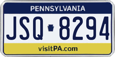 PA license plate JSQ8294