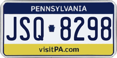 PA license plate JSQ8298