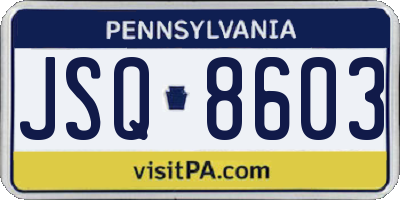 PA license plate JSQ8603