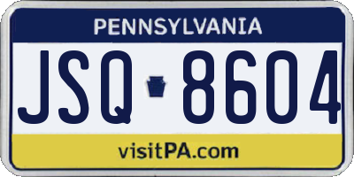 PA license plate JSQ8604