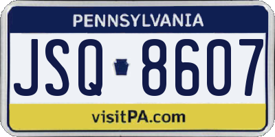 PA license plate JSQ8607
