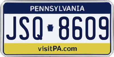 PA license plate JSQ8609