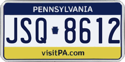 PA license plate JSQ8612