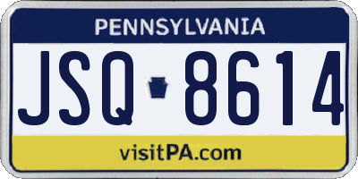 PA license plate JSQ8614