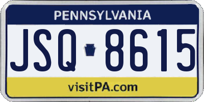 PA license plate JSQ8615